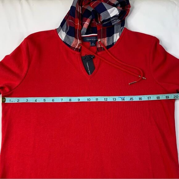 TOMMY HILFIGER 2-For-One Hooded Plaid Long Sleeves Top - Picture 8 of 9